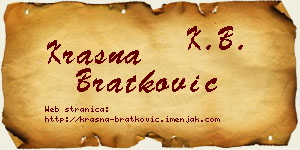 Krasna Bratković vizit kartica